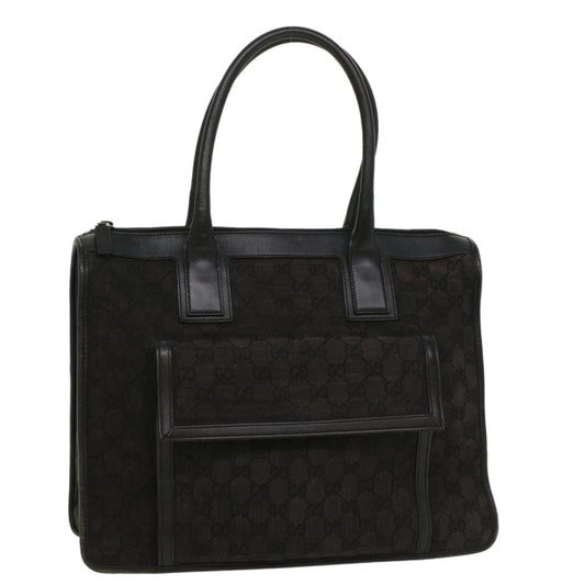 Luxury Gucci GG Canvas Hand Bag Leather Black 000 0854 001013  54325