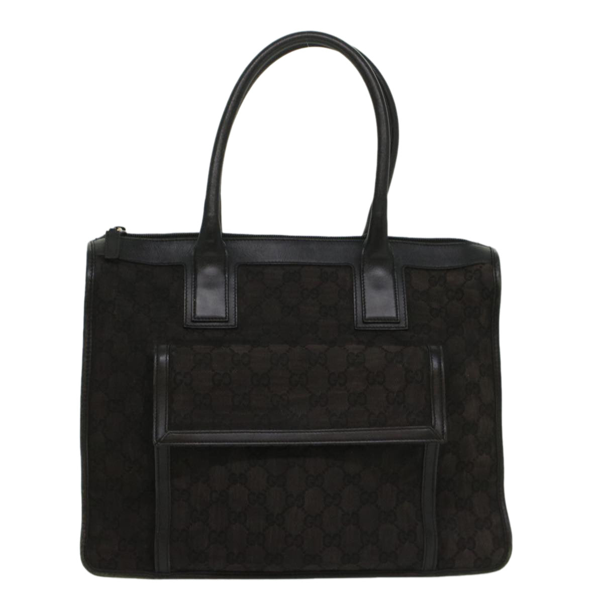 Luxury Gucci GG Canvas Hand Bag Leather Black 000 0854 001013  54325