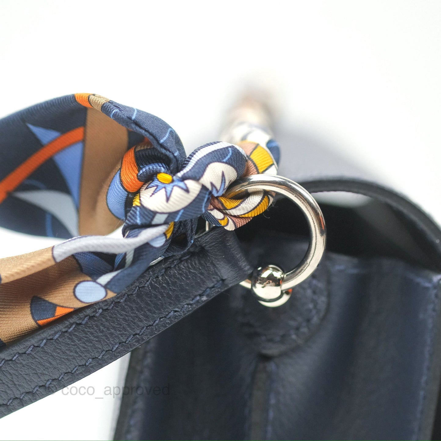 Hermès Roulis Mini 18 Blue Nuit Evercolor Palladium Hardware
