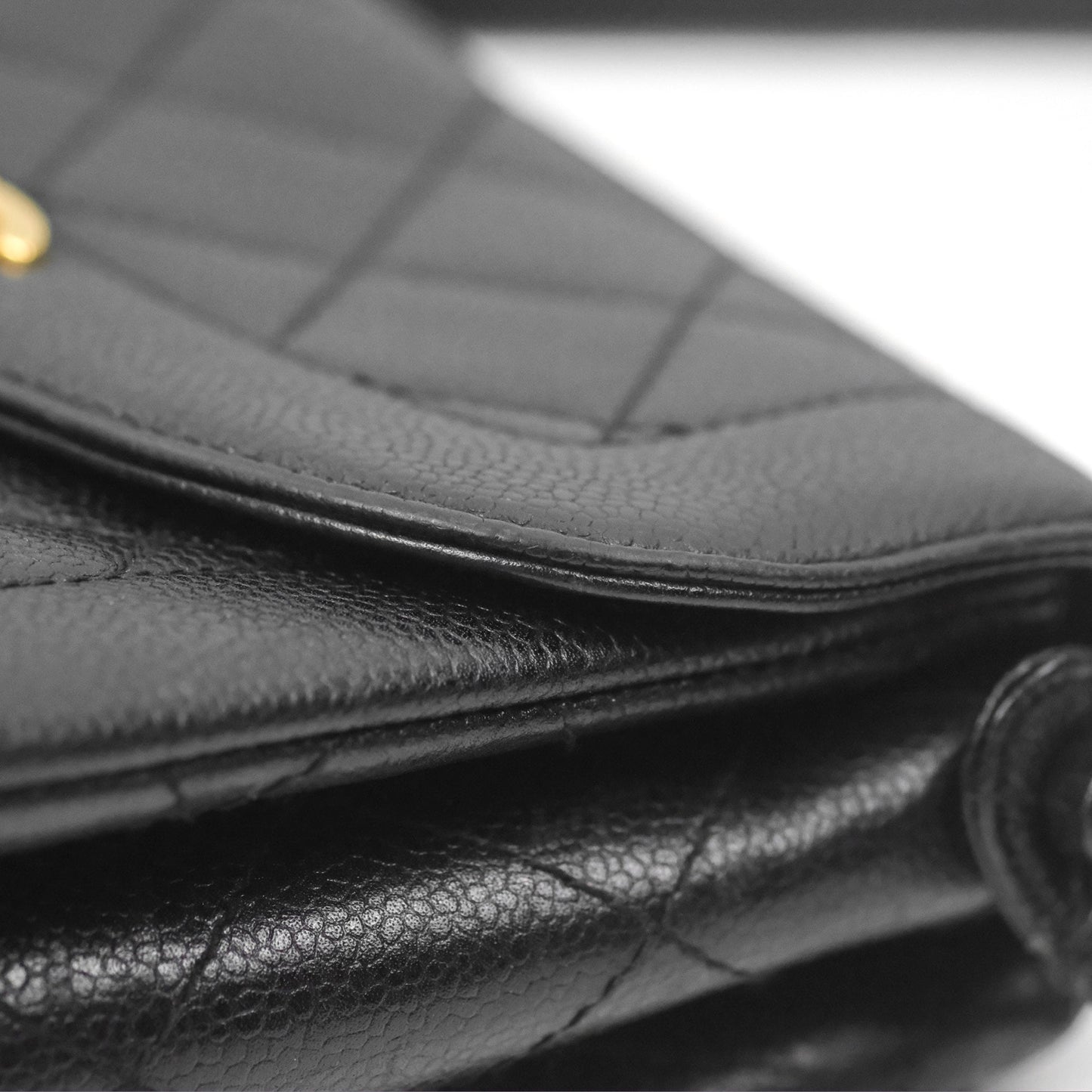 Chanel Shoulder Vintage Black Caviar 24K Gold Hardware