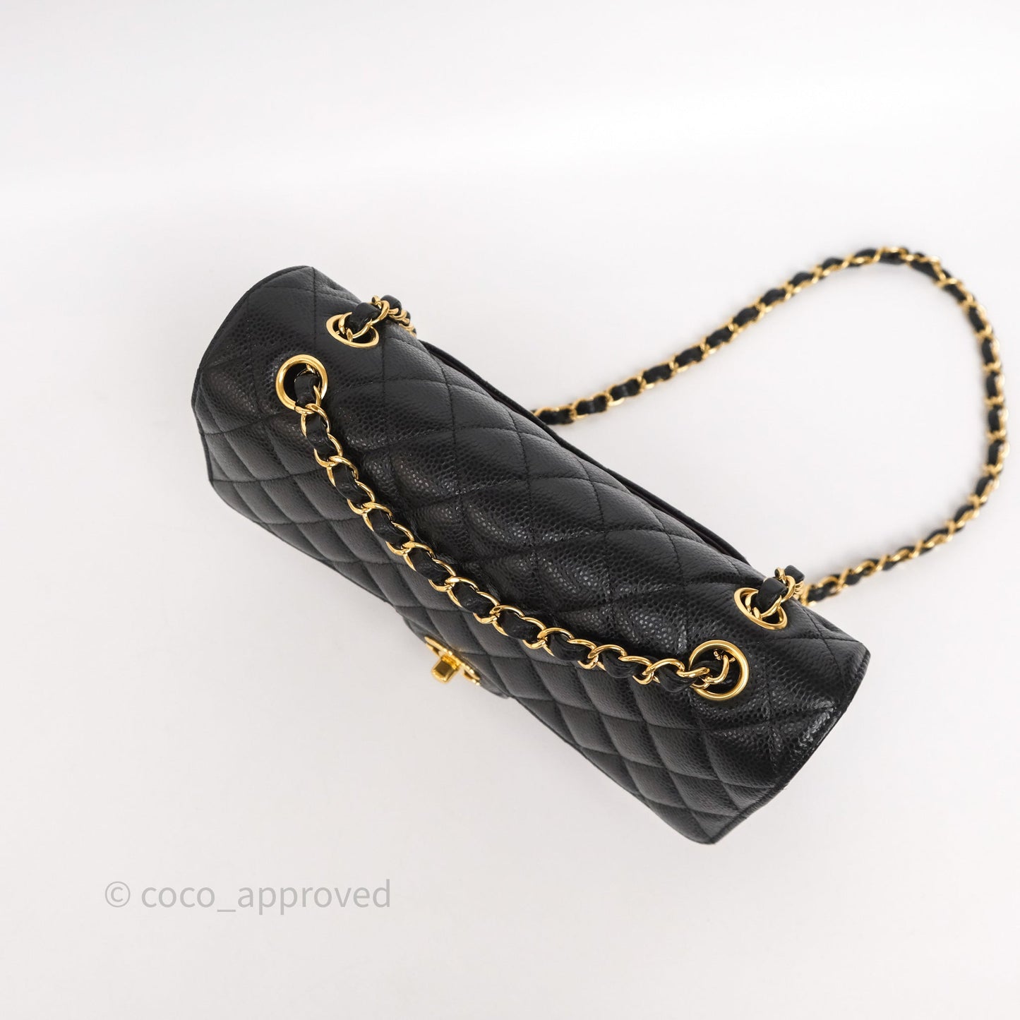 Chanel Classic M/L Medium Flap Quilted Black Caviar Gold Hardware