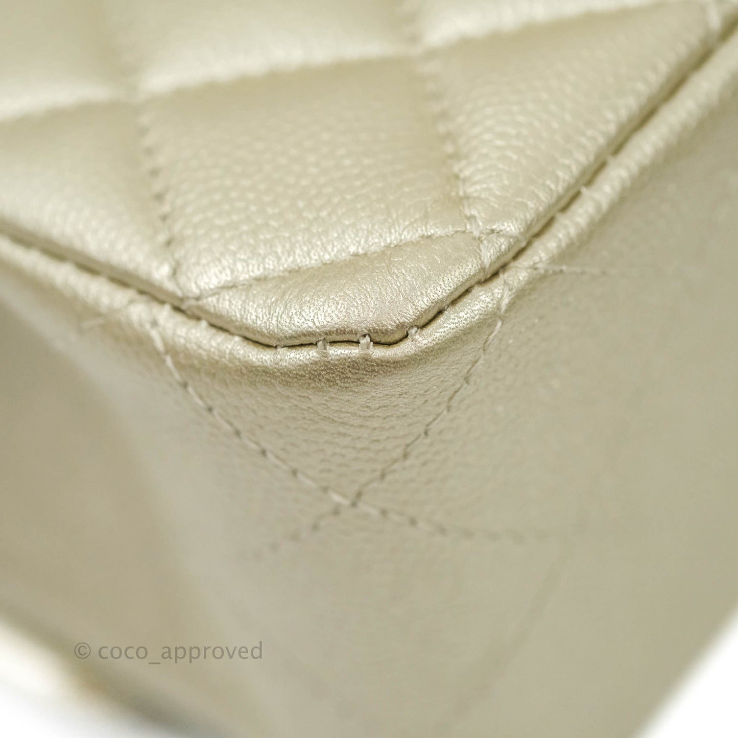 Chanel Classic M/L Medium Double Flap Bag Light Gold Caviar Gold Hardware