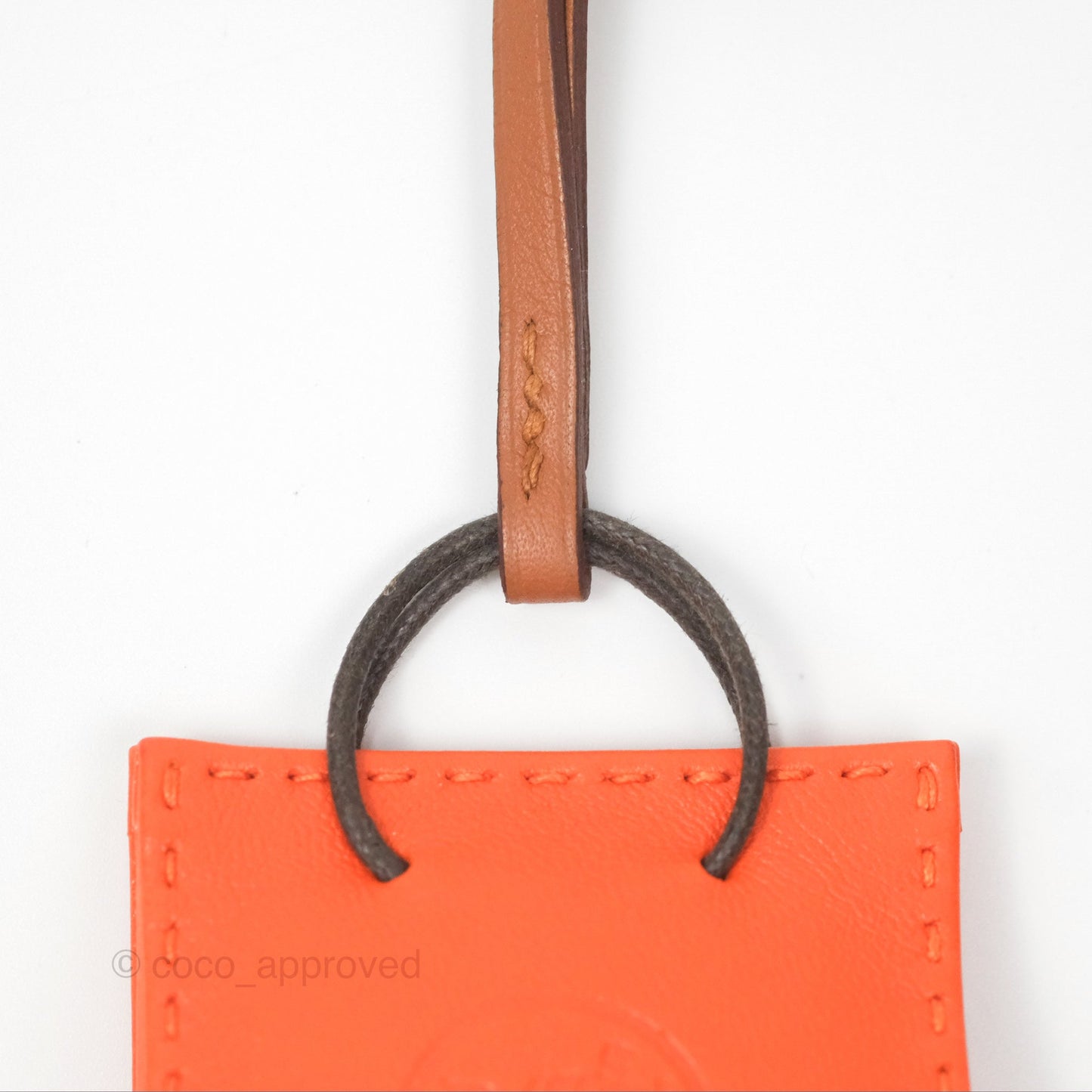 Hermès Orange Shopping Bag Charm