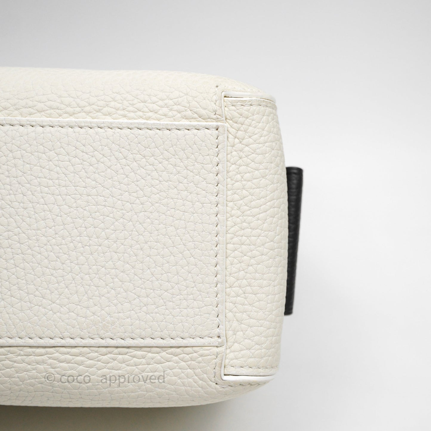 Delvaux Cool Box Mini Taurillon Soft Grained White/Black Calfskin Silver Hardware