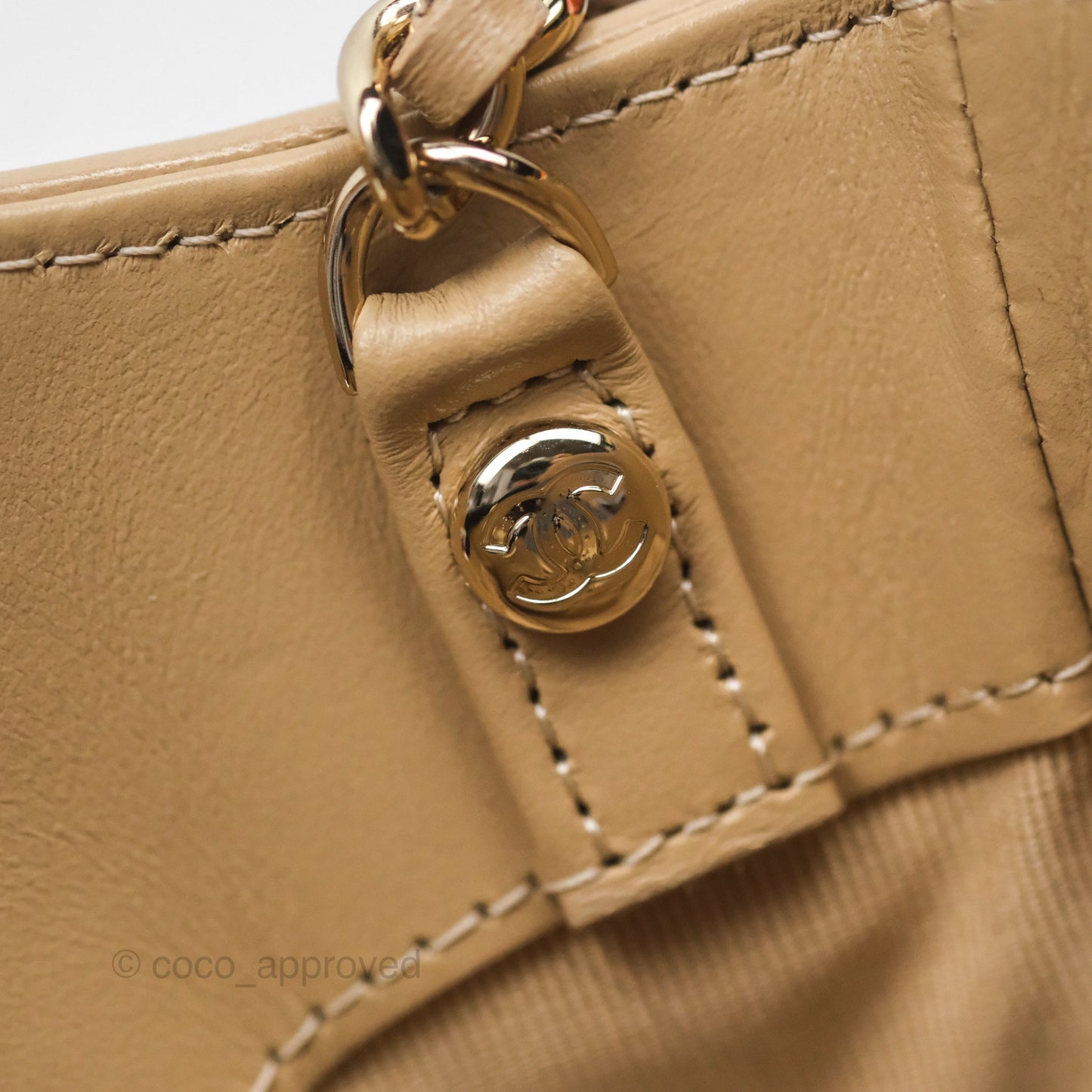 Chanel Nano 31 Beige Shiny Lambskin Gold Hardware