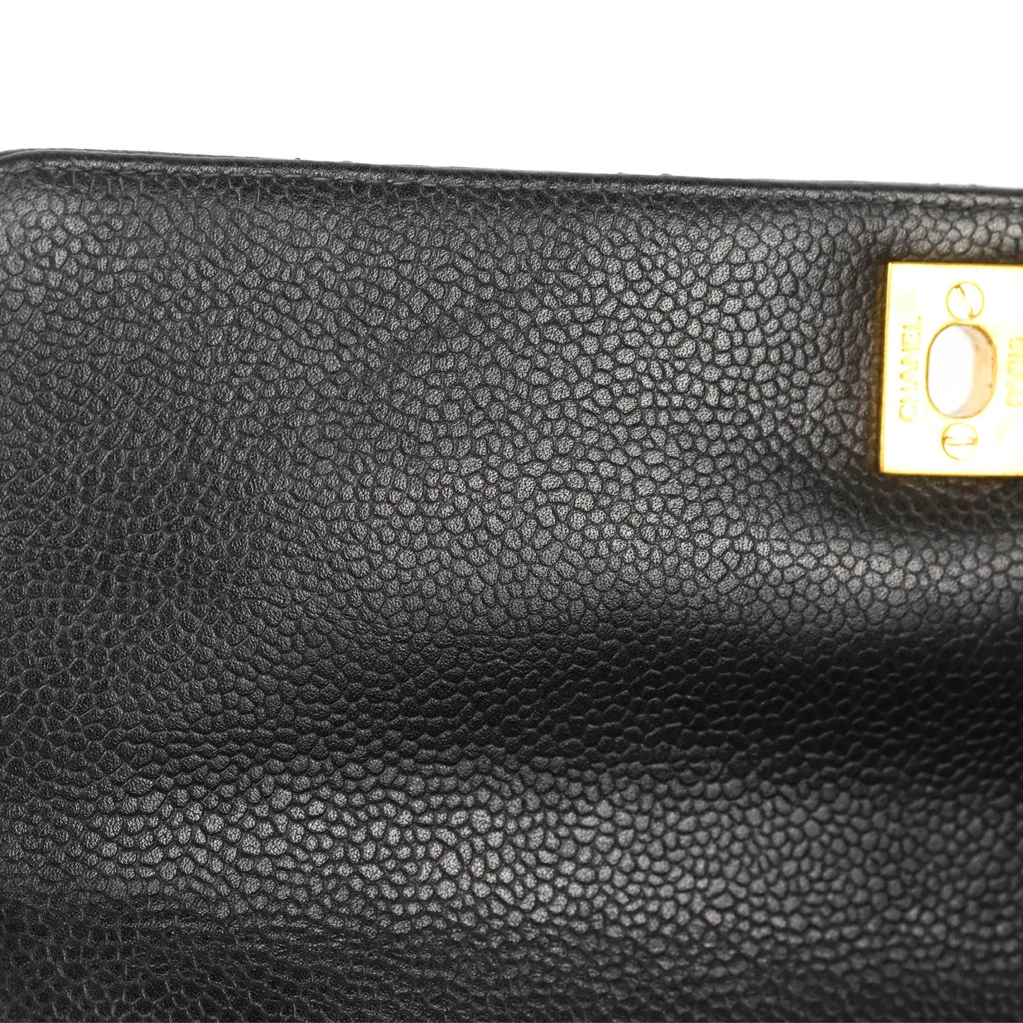 Chanel Vintage Kelly Quilted Flap Bag Black Caviar 24K Gold Hardware