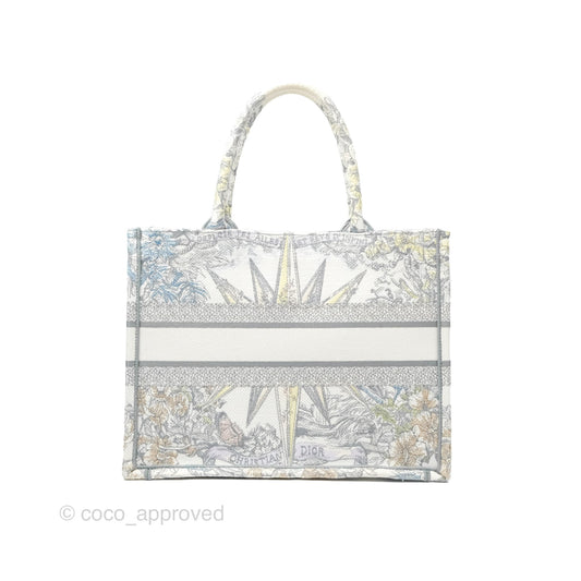Christian Dior Medium(Old Small) Book Tote White Multicolor Rêve d'Infini Embroidery