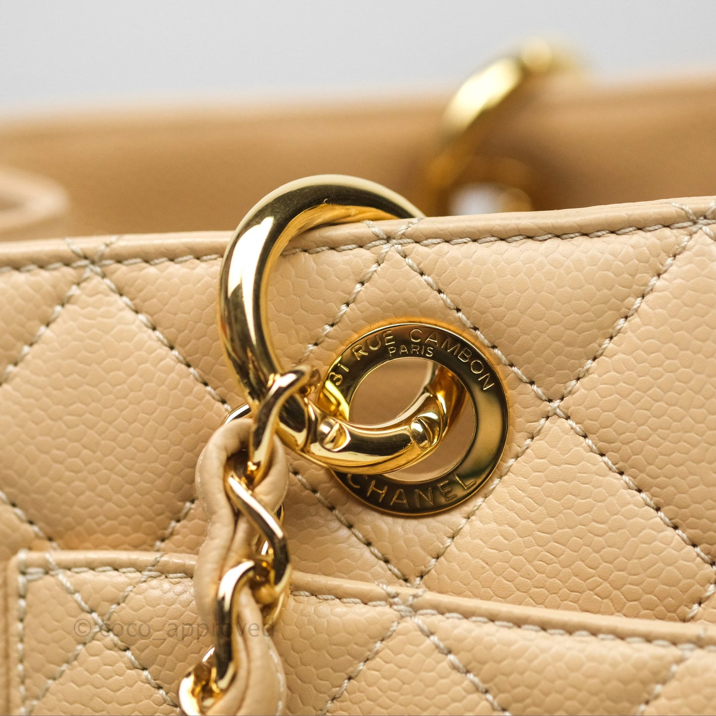 Chanel GST Beige Caviar Gold Hardware