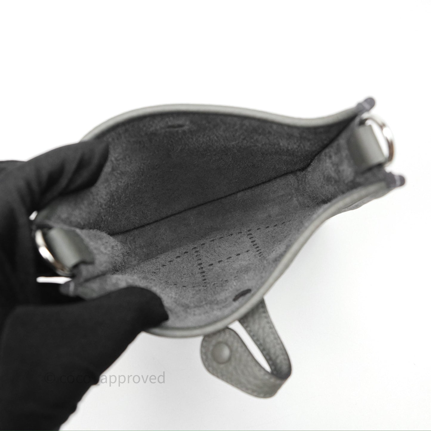 Hermès Mini Evelyne 16 Gris Meyer 0L Clemence Palladium Hardware
