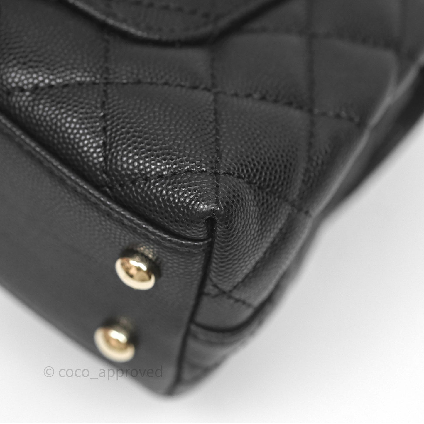 Chanel Mini Coco Handle Quilted Black Caviar Gold Hardware