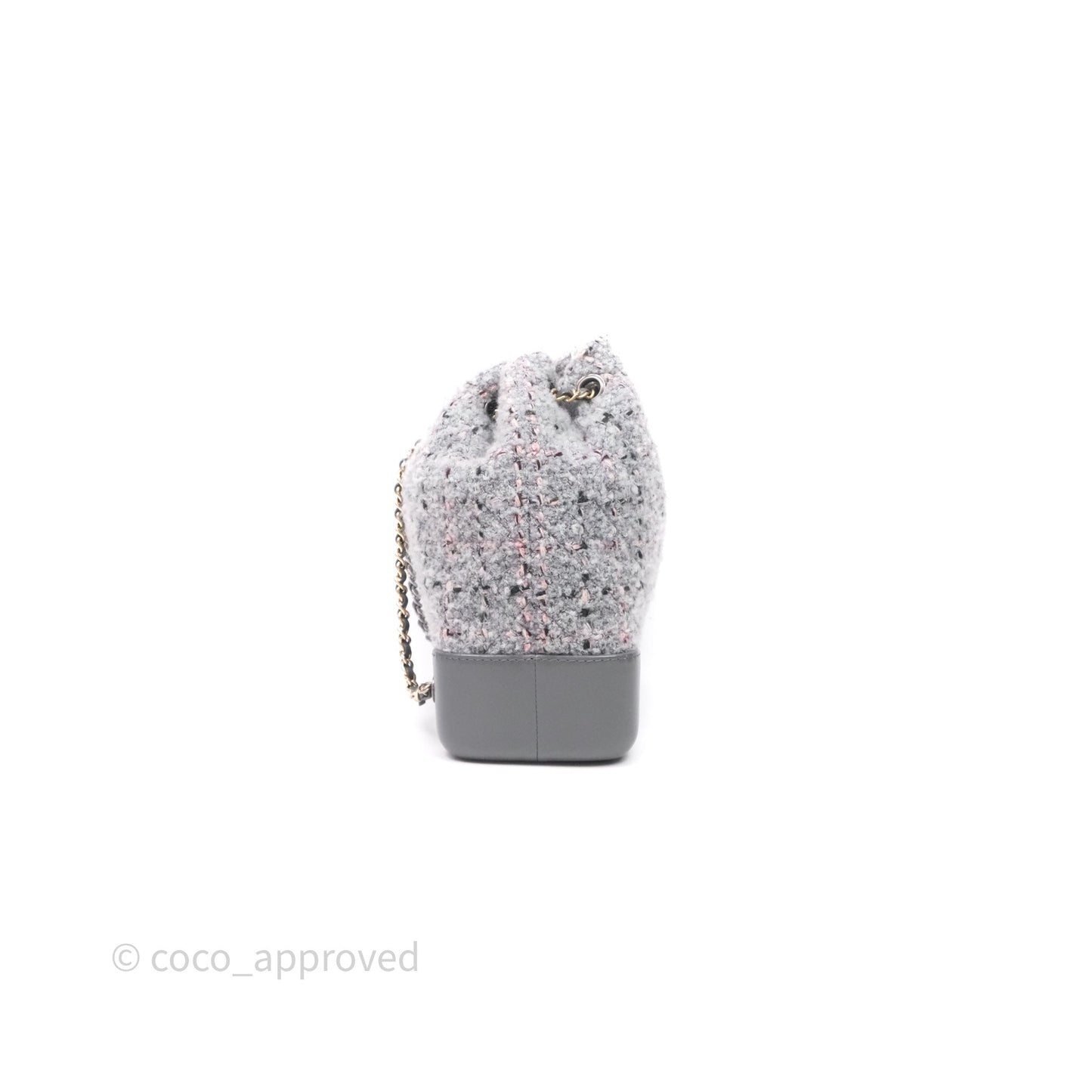 Chanel Gabrielle Small Backpack Grey Tweed Aged Calfskin