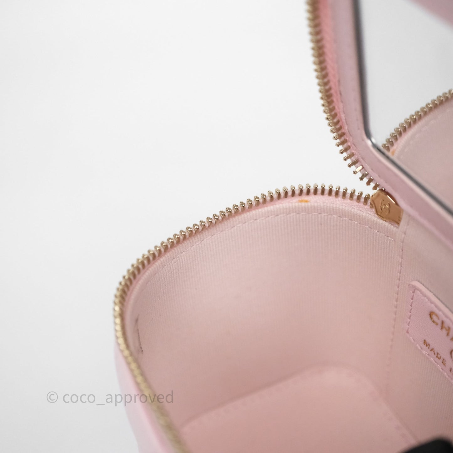 Chanel Mini Top Handle Vanity With Chain Pink Lambskin Gold Hardware