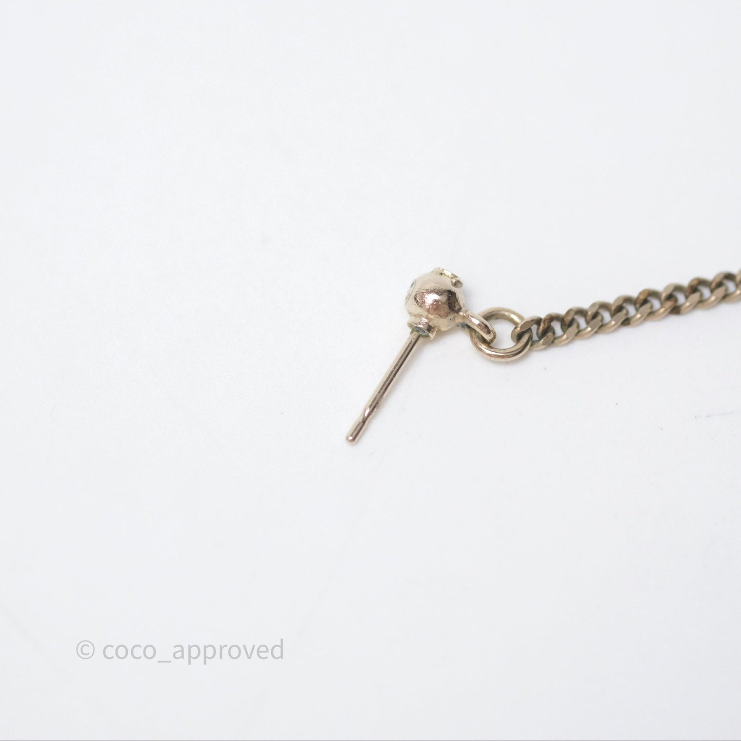 Chanel Crystal CC Long Drop Earrings Gold Tone 19A