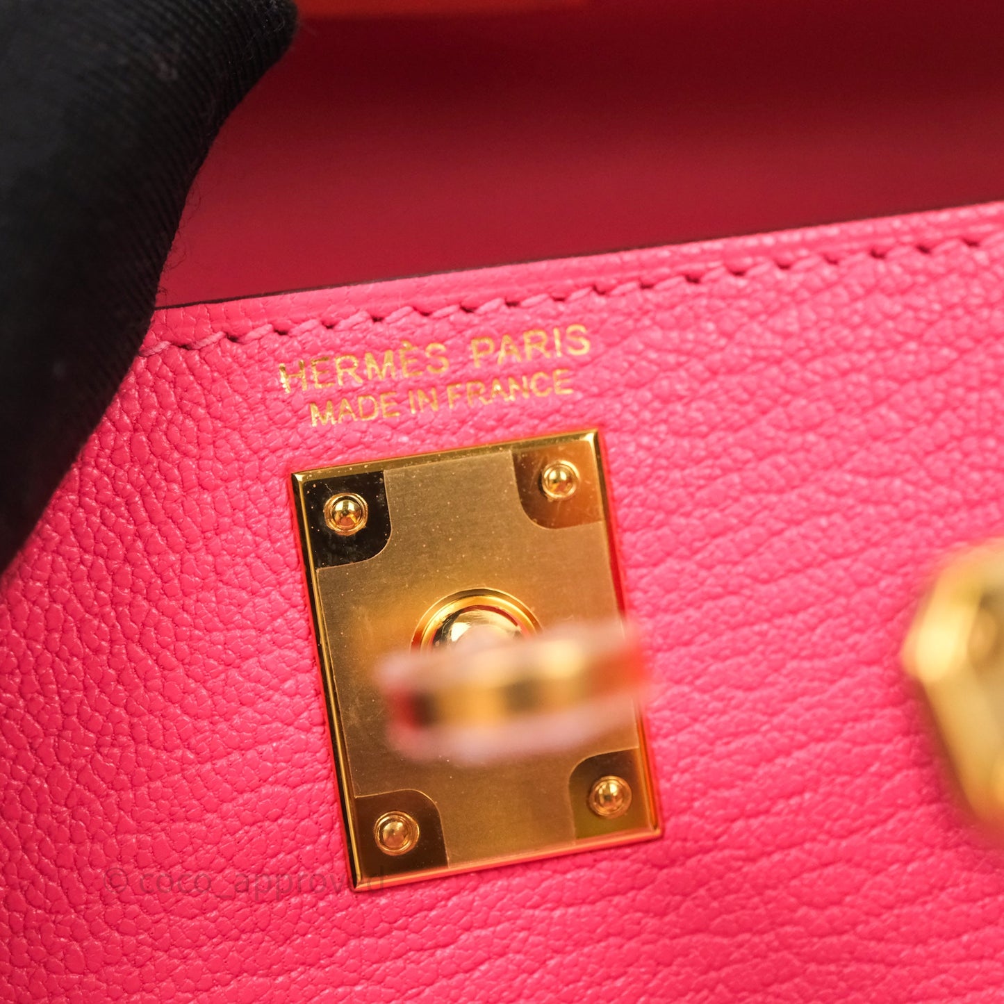 Hermes Mini Kelly II Chevre Mysore U5 Rose Lipstick Gold Hardware