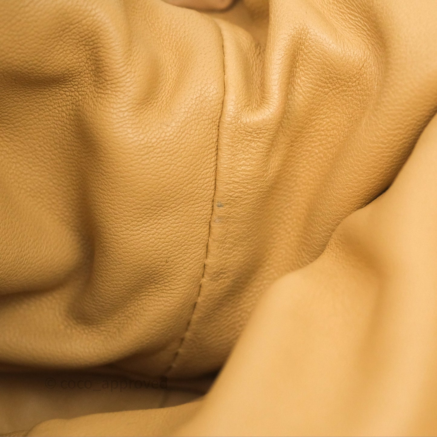 Bottega Veneta The Mini Pouch Intrecciato Lambskin Beige