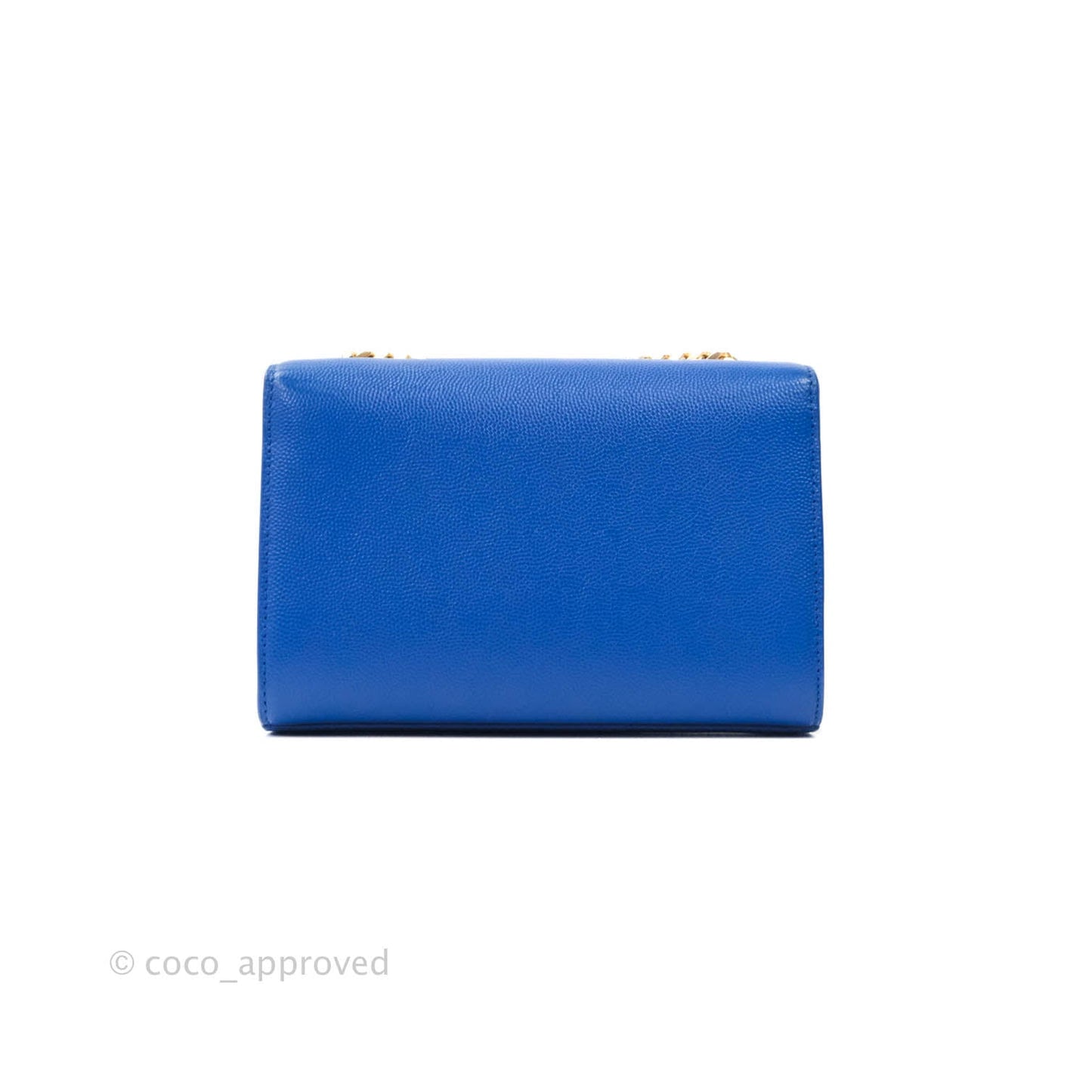 Saint Laurent Classic Kate Original Small Blue Grained Calfskin Gold Hardware