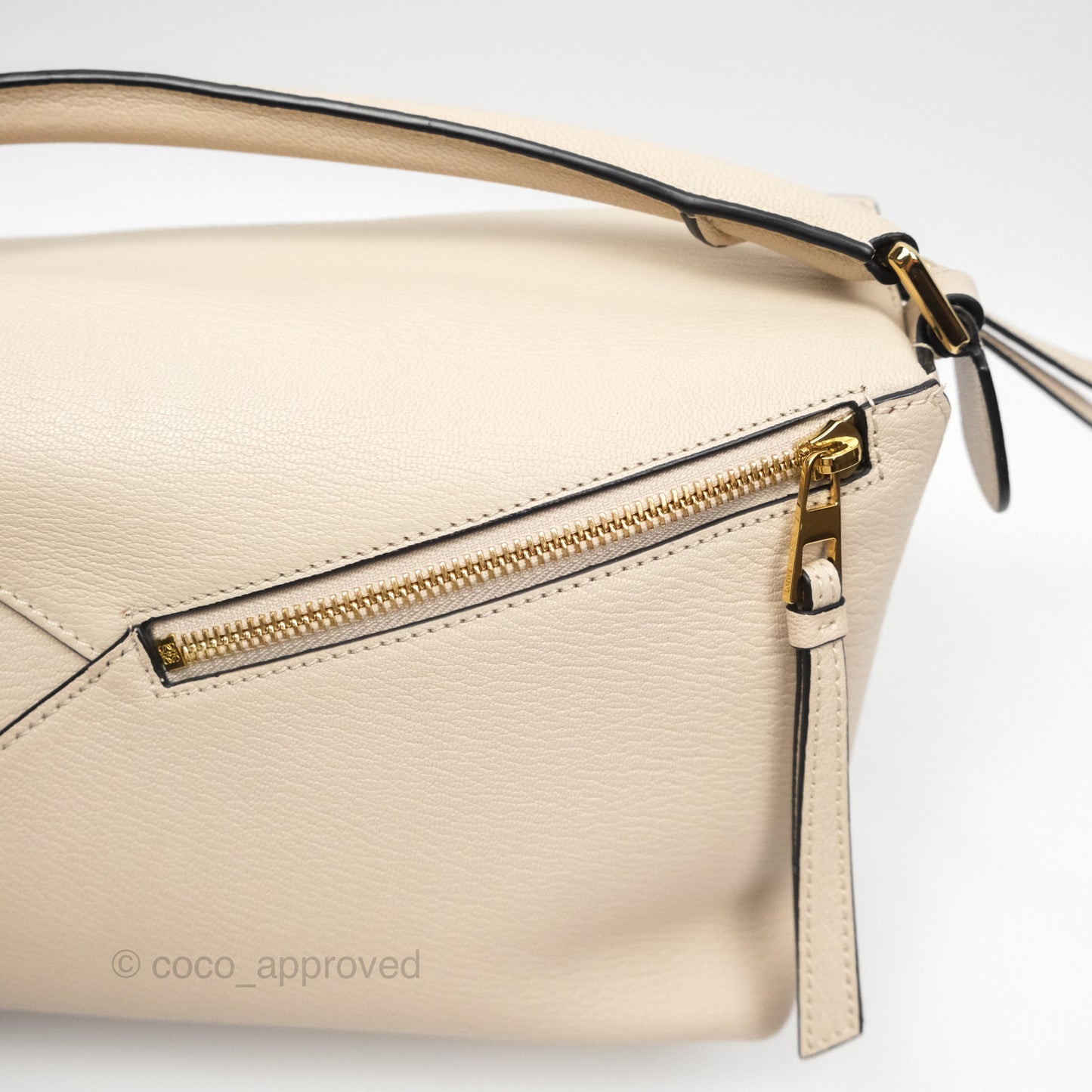 Loewe Small Puzzle Bag Beige Calfskin Gold Hardware