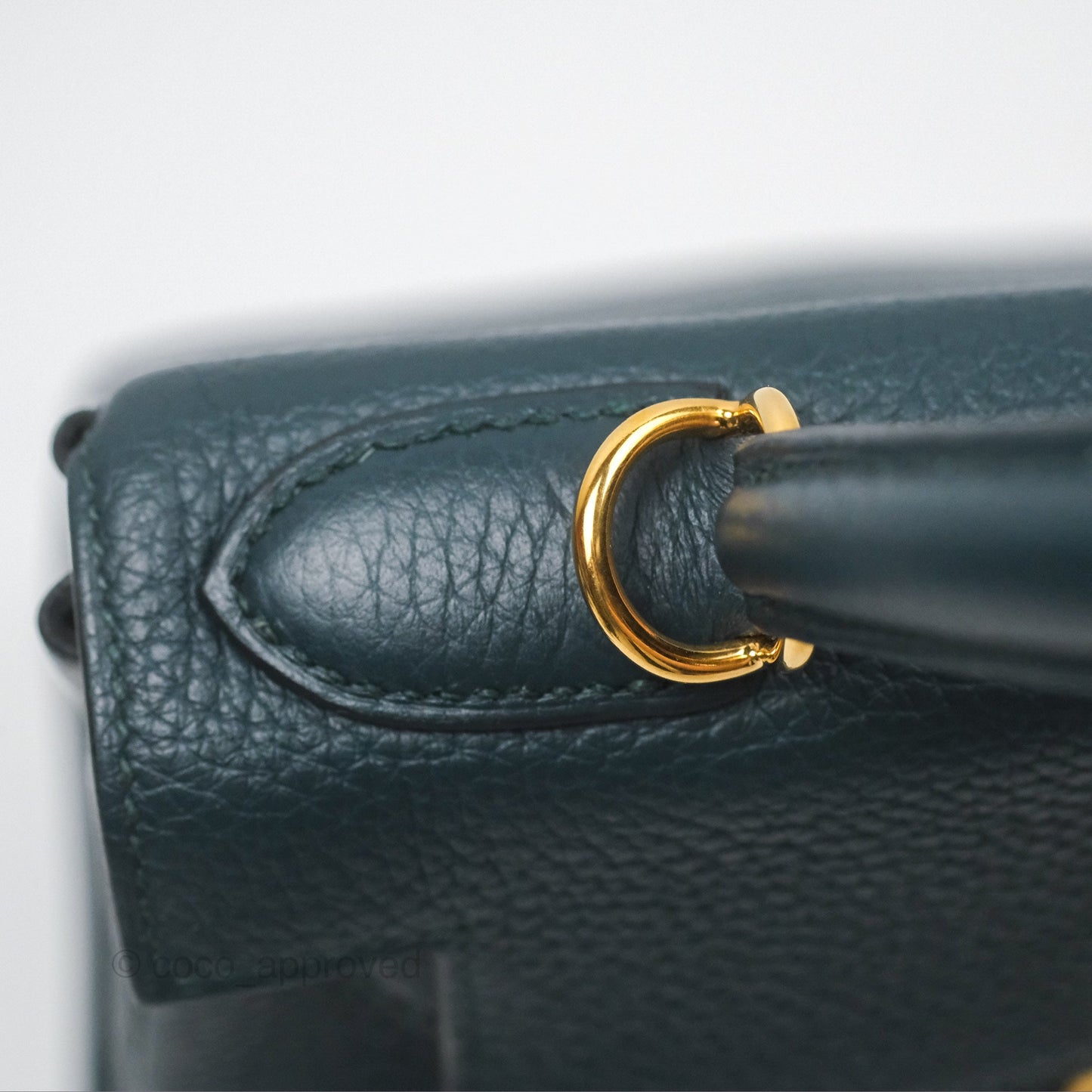 Hermes Kelly 28 Clemence Vert Cypress 6O Gold Hardware