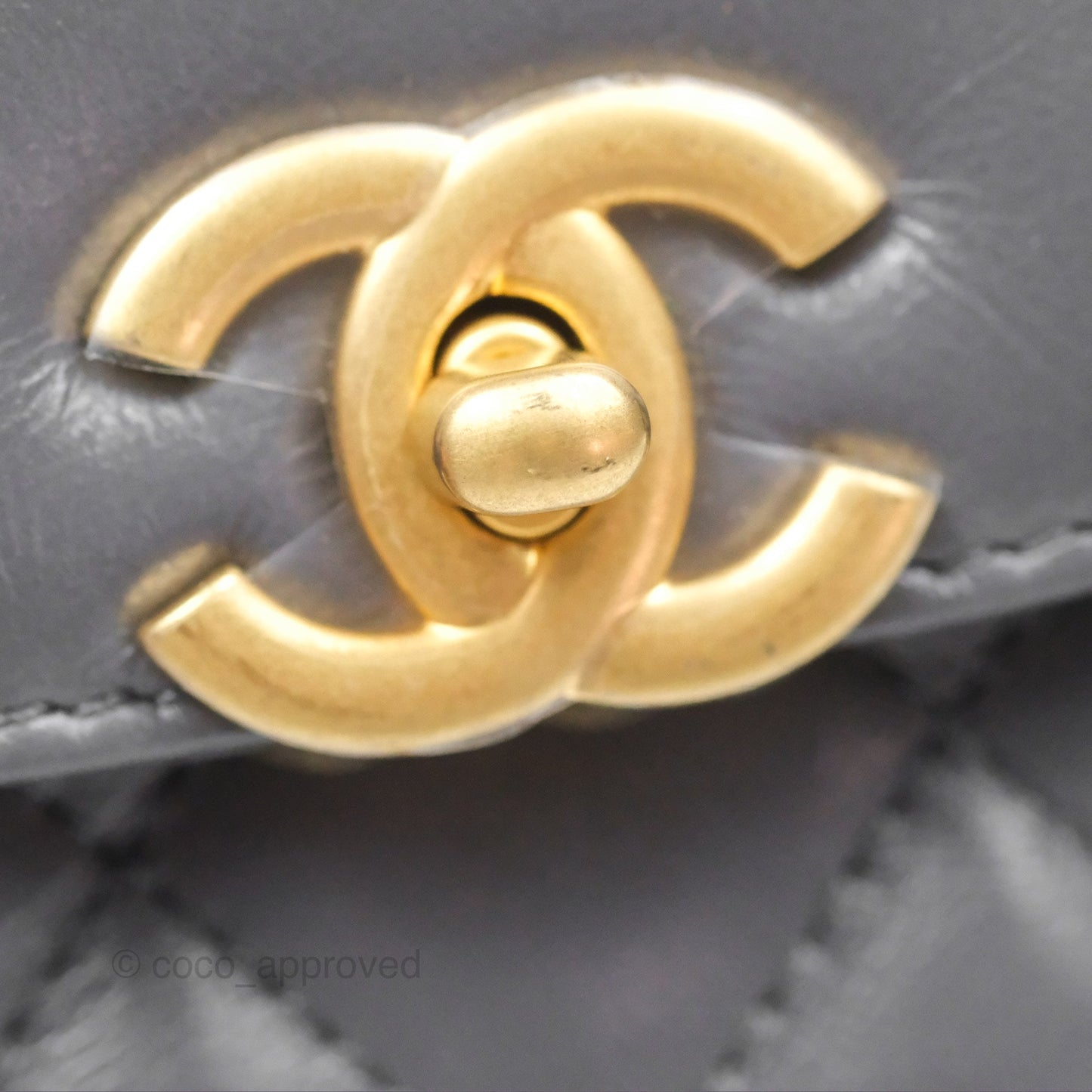 Chanel Kelly Bag Quilted Grey Shiny Calfskin Aged Gold Hardware
