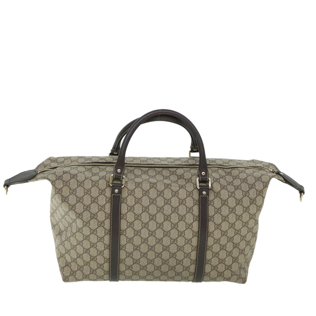 Luxury Gucci GG Supreme Boston Bag PVC Leather 2way Beige 246895  54514