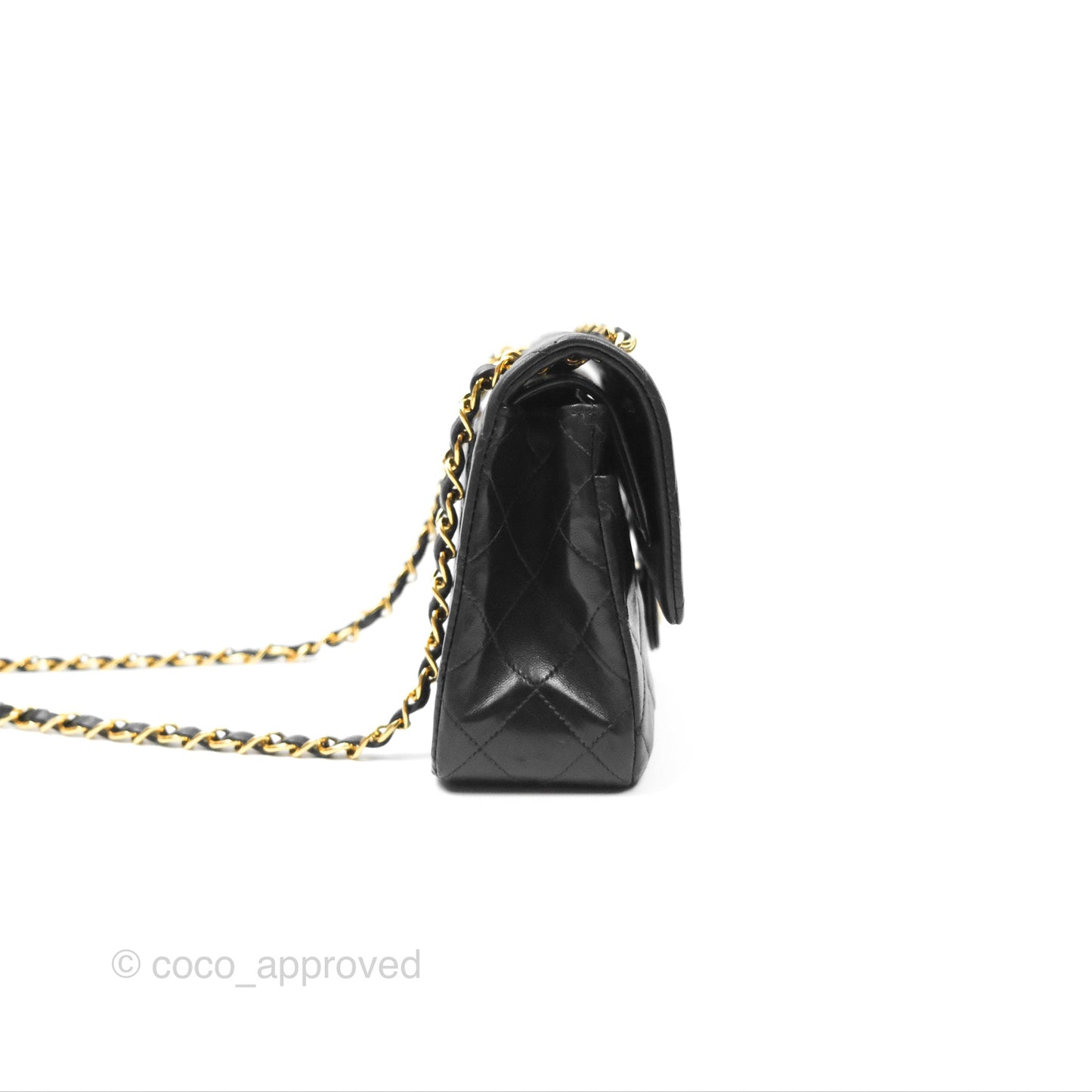 Chanel Classic Vintage Small Flap Black Lambskin 24K Gold Hardware
