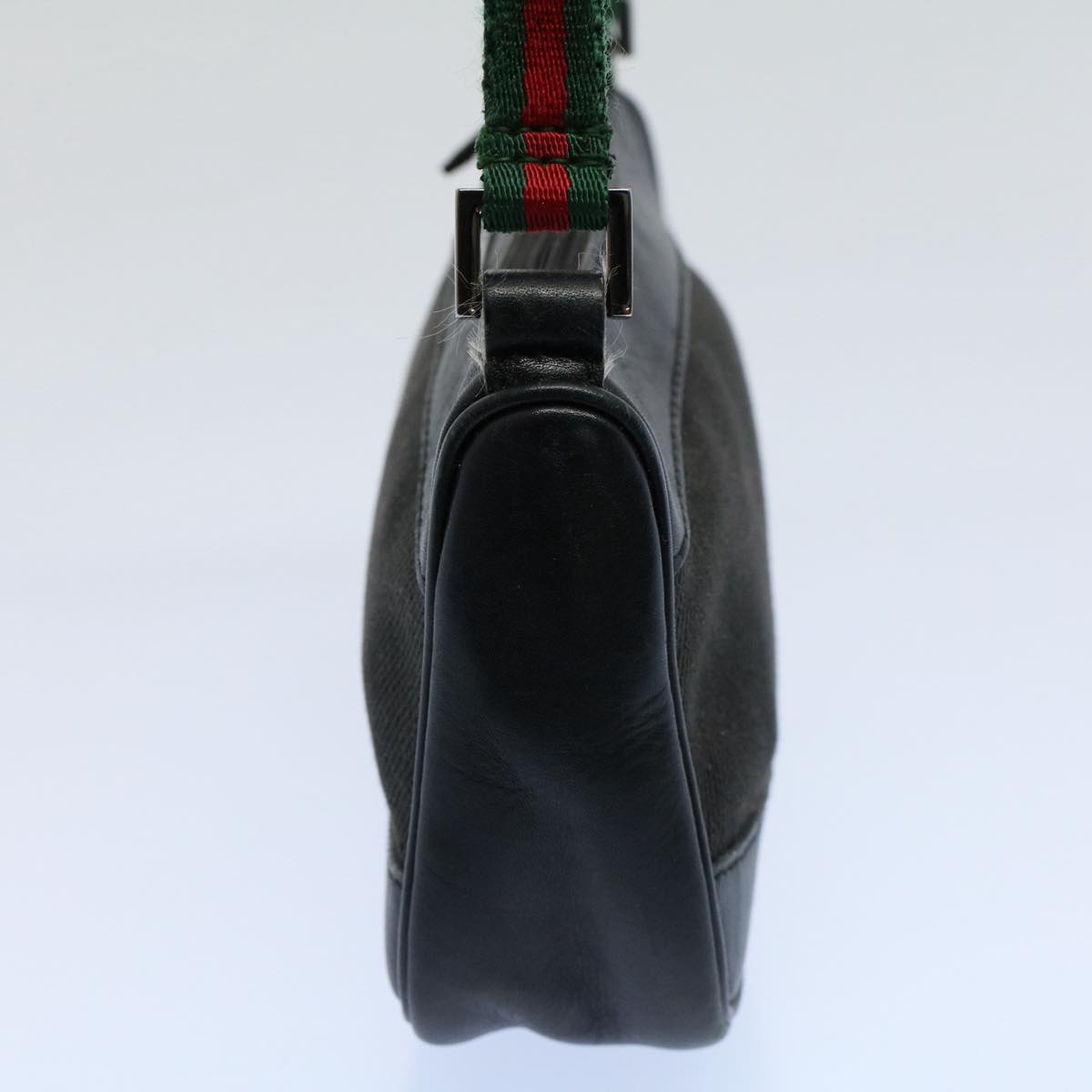 Luxury Gucci Web Sherry Line Shoulder Pouch Canvas Black Red 92821 204991  54532
