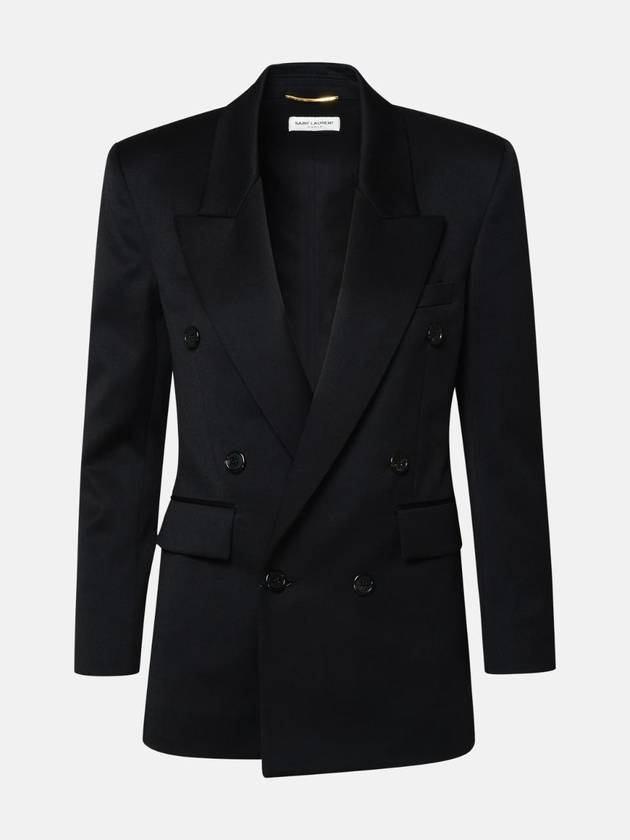 Luxury Saint Laurent Double Breasted Blazer Jacket Black