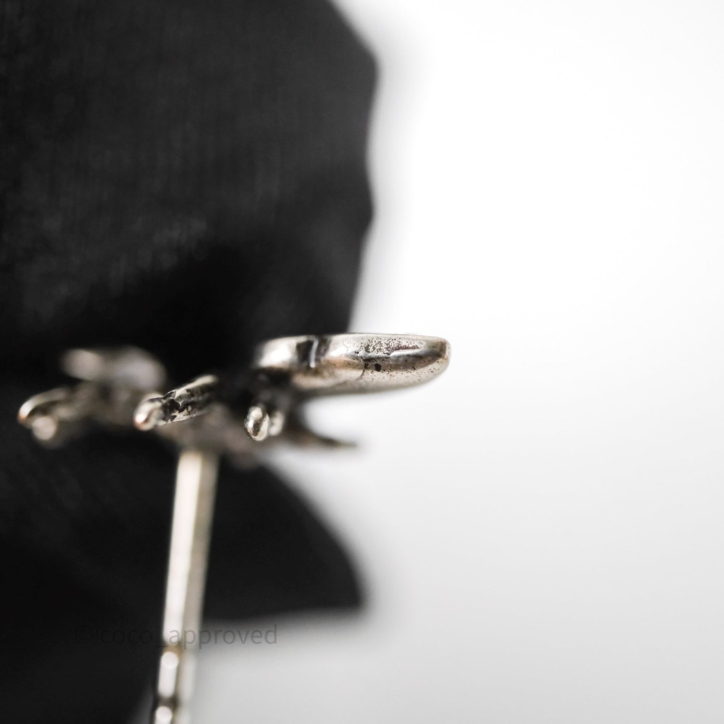 Dior J'ADIOR Earrings Antique Silver-Finish Metal with White Crystals