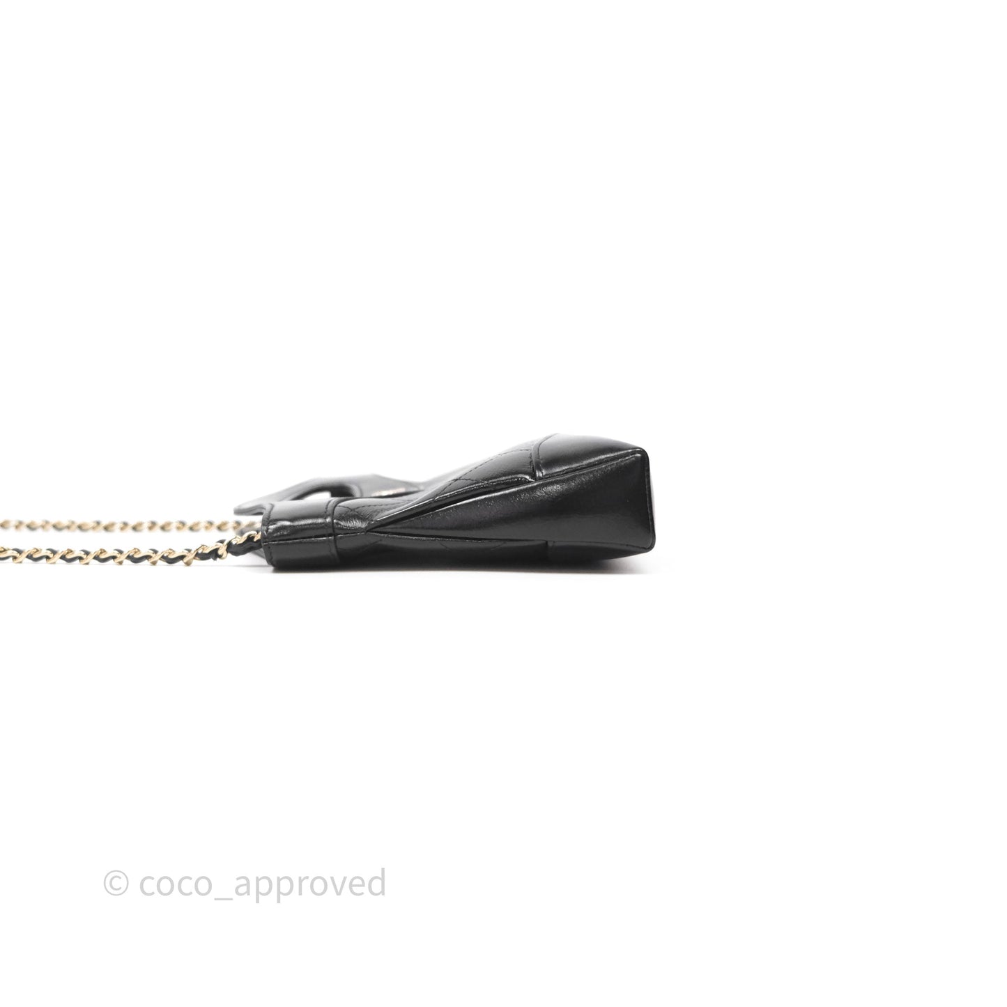 Chanel Nano 31 Black Shiny Calfskin Gold Hardware