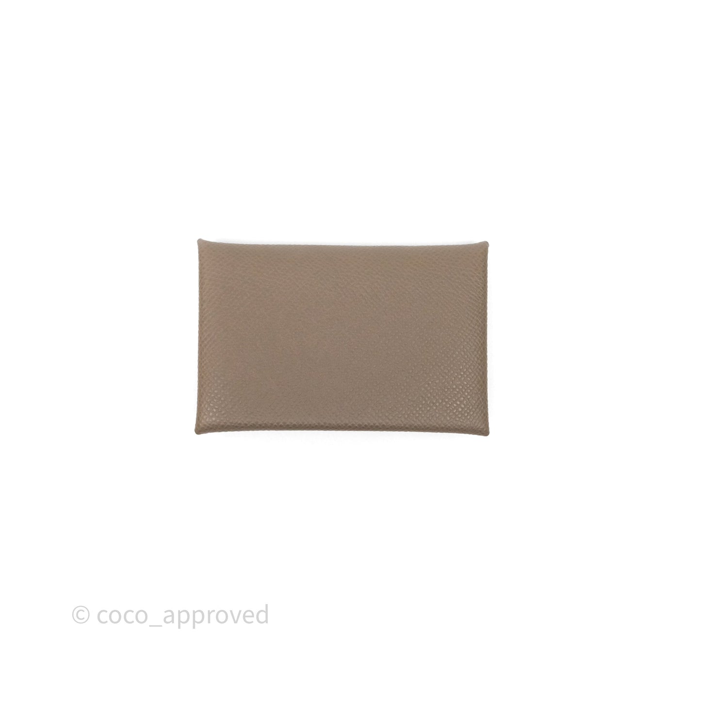 Hermès Calvi Card Holder Etoupe 18 Epsom