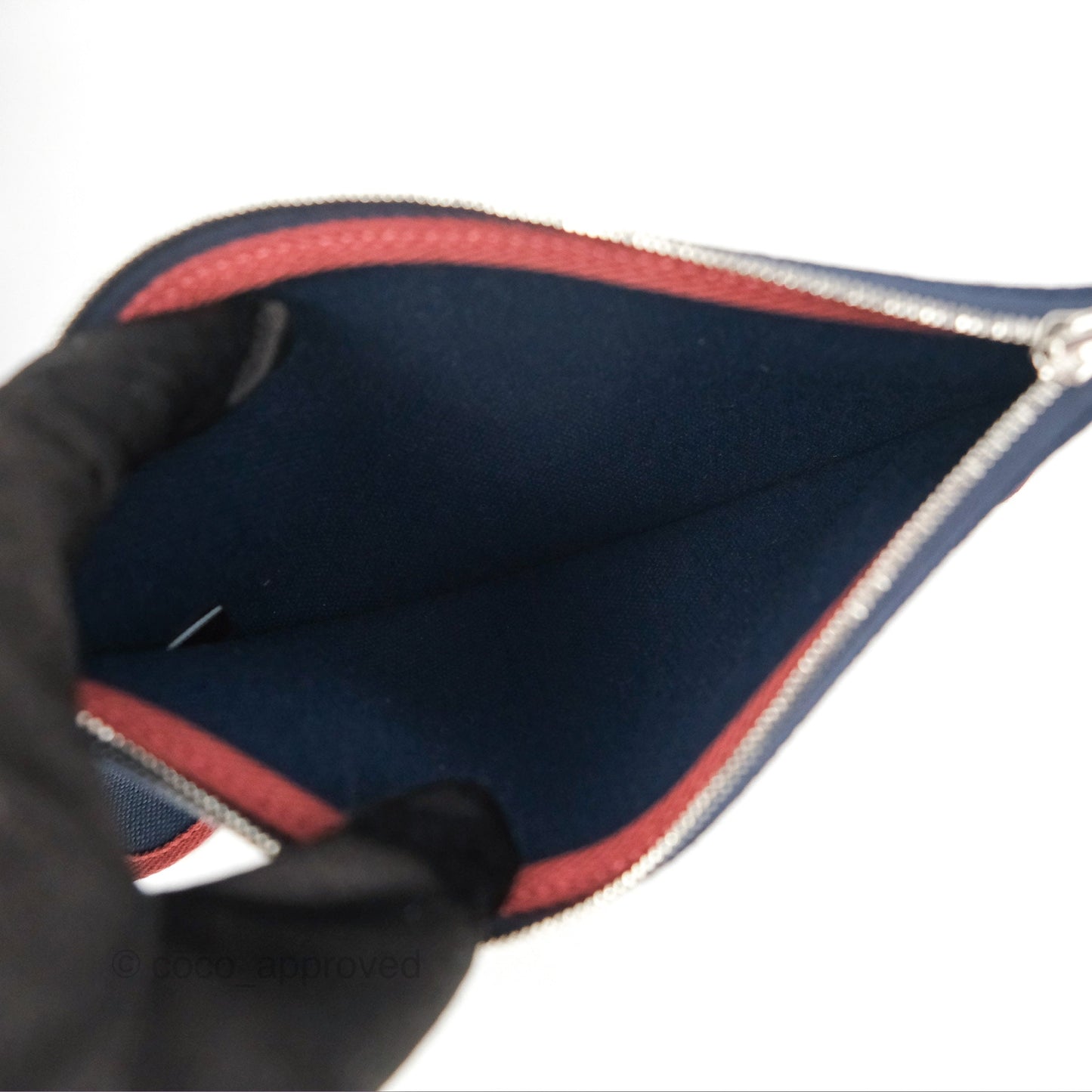 Hermès Herbag Zip 31 Bleu Marine/ Rouge Sellier Canvas Palladium Hardware