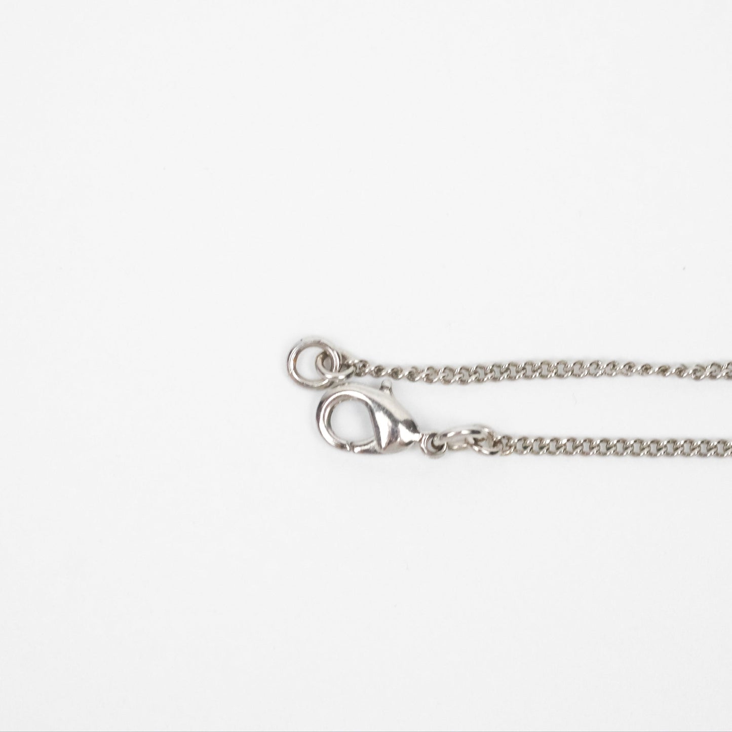 Chanel Crystal CC Necklace Silver Tone 12V