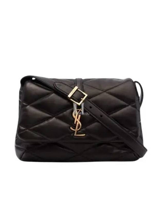 Luxury Saint Laurent LE 57 Quilted Lambskin Hobo Shoulder Bag Black