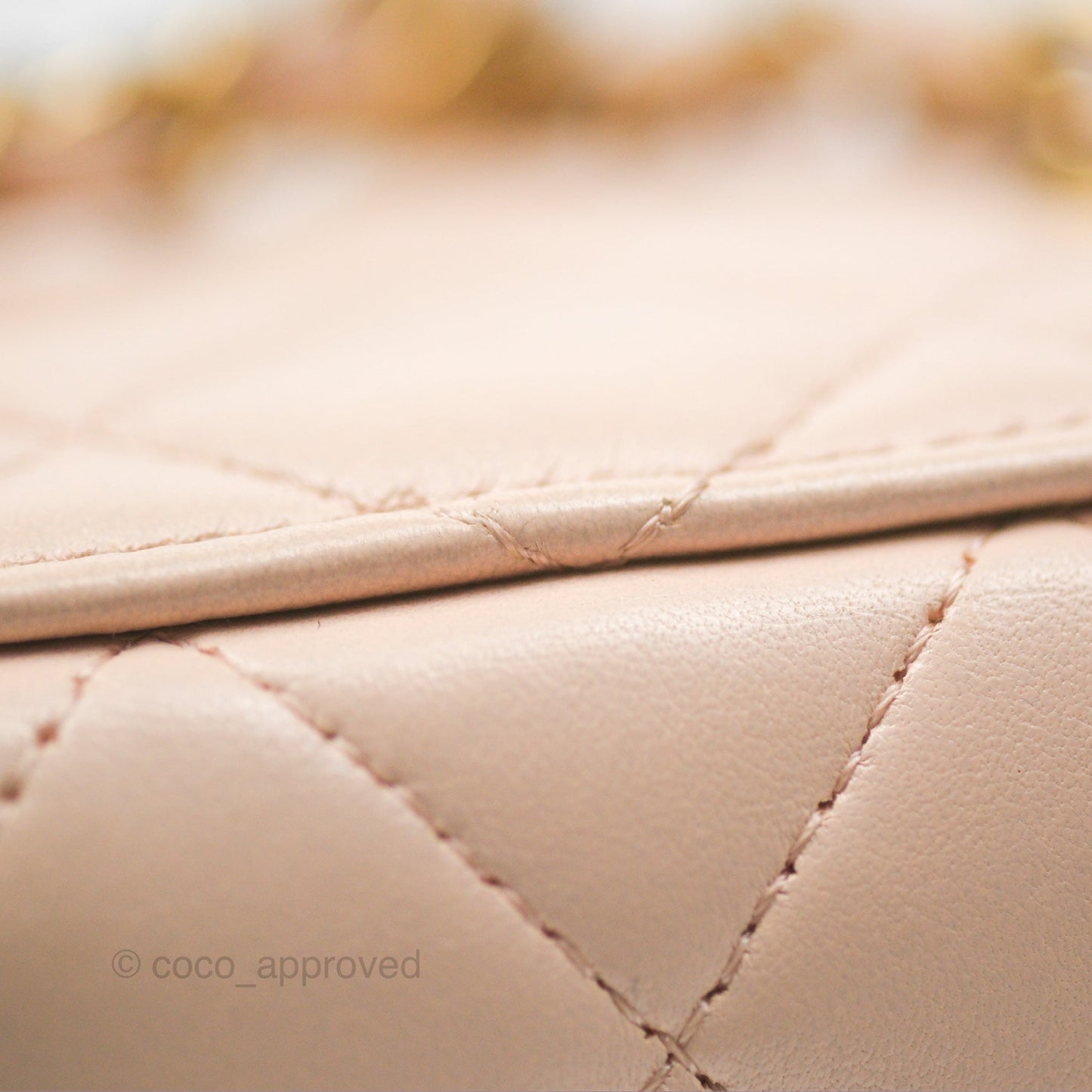 Chanel Classic Mini Pearl Crush Vanity With Chain Light Pink Lambskin Aged Gold Hardware