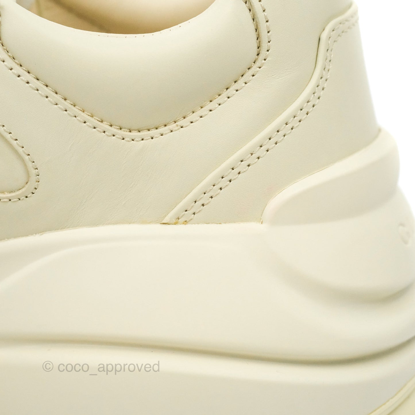 Gucci Ivory Toddler Rhyton KAI Bear Logo Leather Sneaker