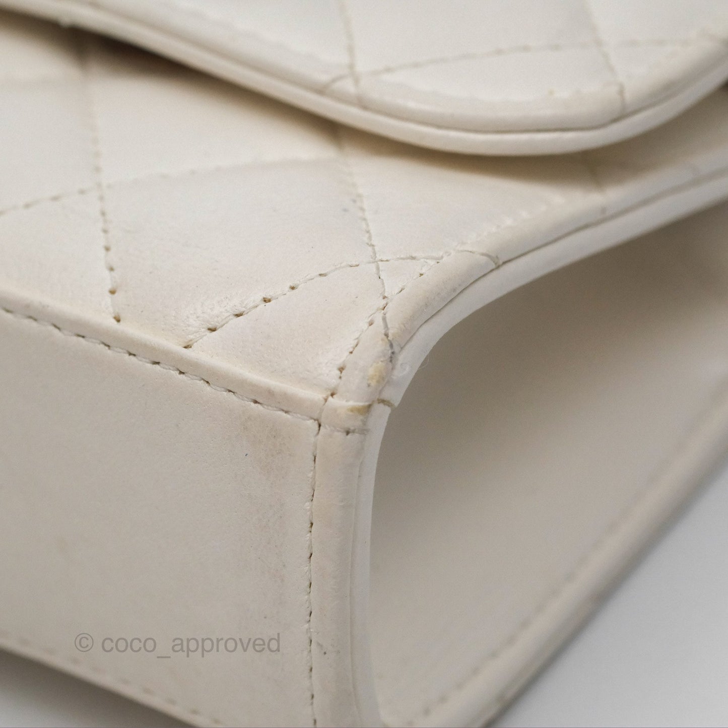 Chanel Mini Quilted Trendy CC Clutch With Chain White Lambskin Rose Gold Hardware