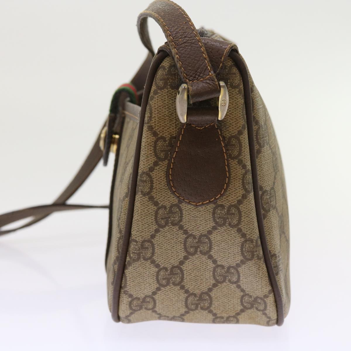 Luxury Gucci GG Supreme Web Sherry Line Shoulder Bag Beige Red 89 02 032  54689