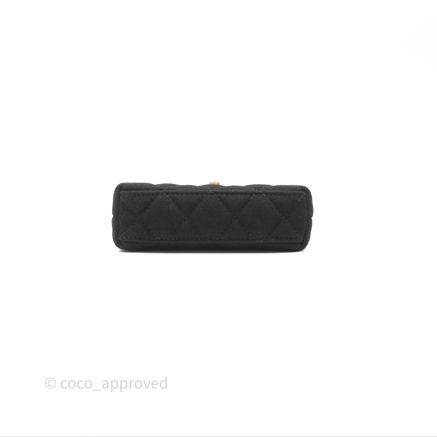 Chanel Mini Nano Kelly Bag Black Jersey Aged Gold Hardware 23K