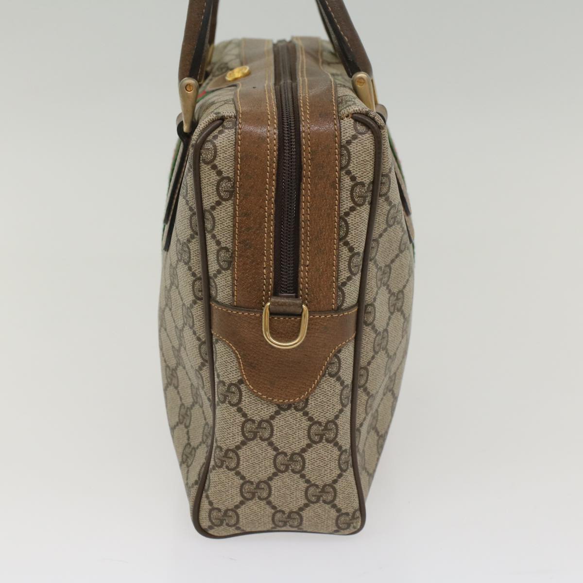 Luxury Gucci GG Supreme Web Sherry Line Hand Bag Beige Red 378 002 3839  54693