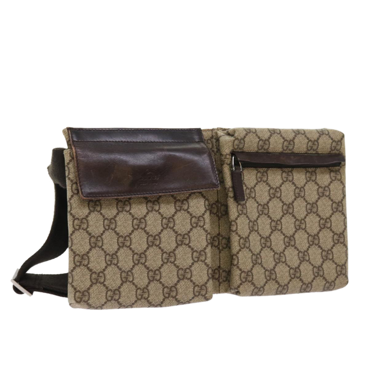 Luxury Gucci GG Canvas Waist bag PVC Leather Beige 28566  54695