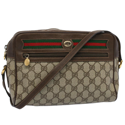 Luxury Gucci GG Supreme Web Sherry Line Shoulder Bag Beige Red 119 02 088  54697
