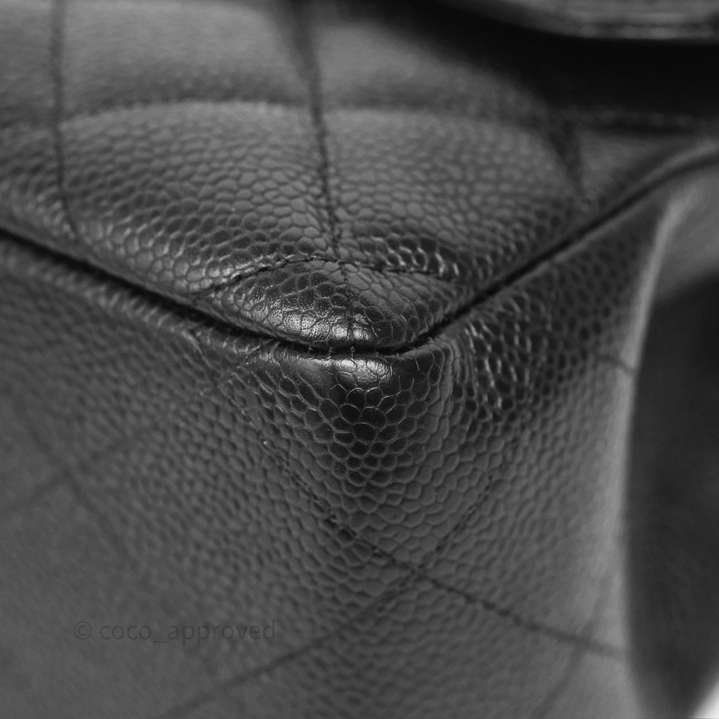 Chanel Jumbo Double Flap Quilted Black Caviar Gold Hardware⁣⁣