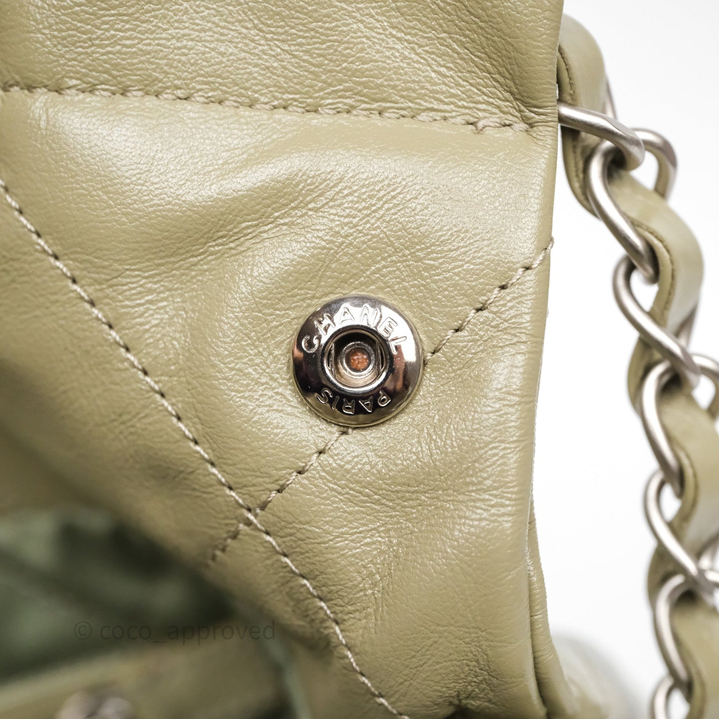 Chanel 22 Small Sage Green Shiny Calfskin Silver Hardware