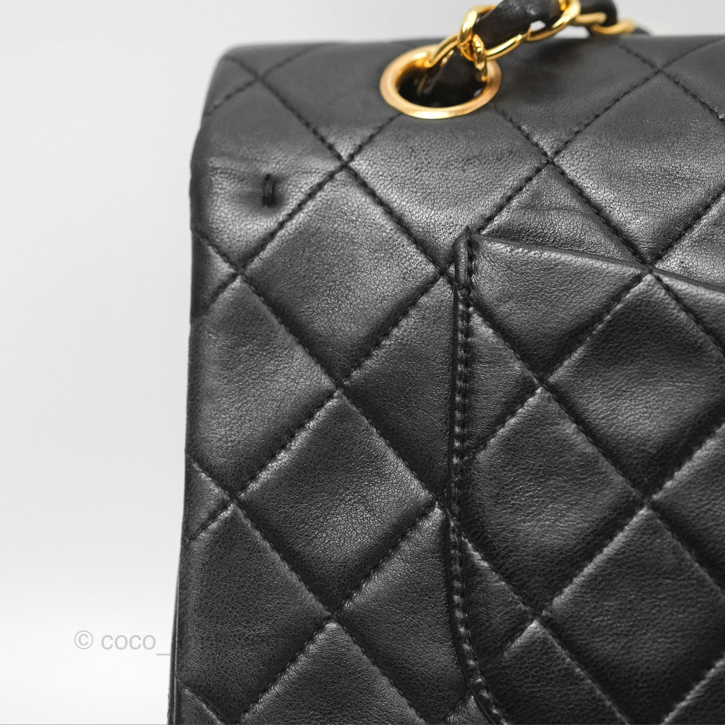 Chanel Vintage Classic Medium Flap Black Lambskin 24K Gold Hardware