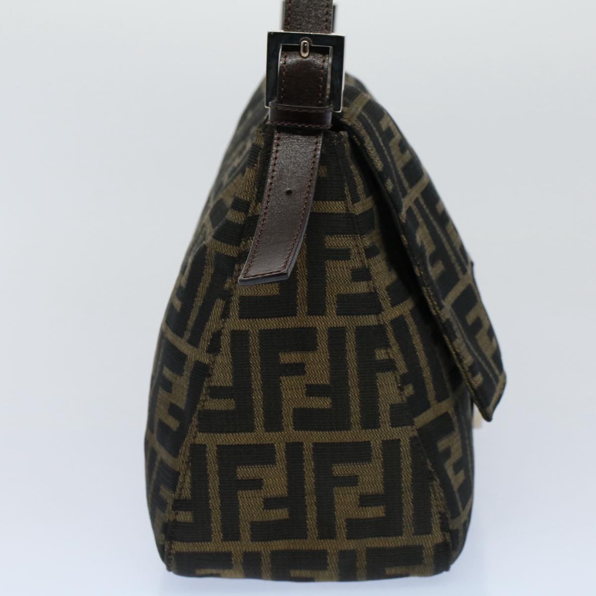 Luxury FendiZucca Canvas Mamma Baguette Shoulder Bag Black Brown54707