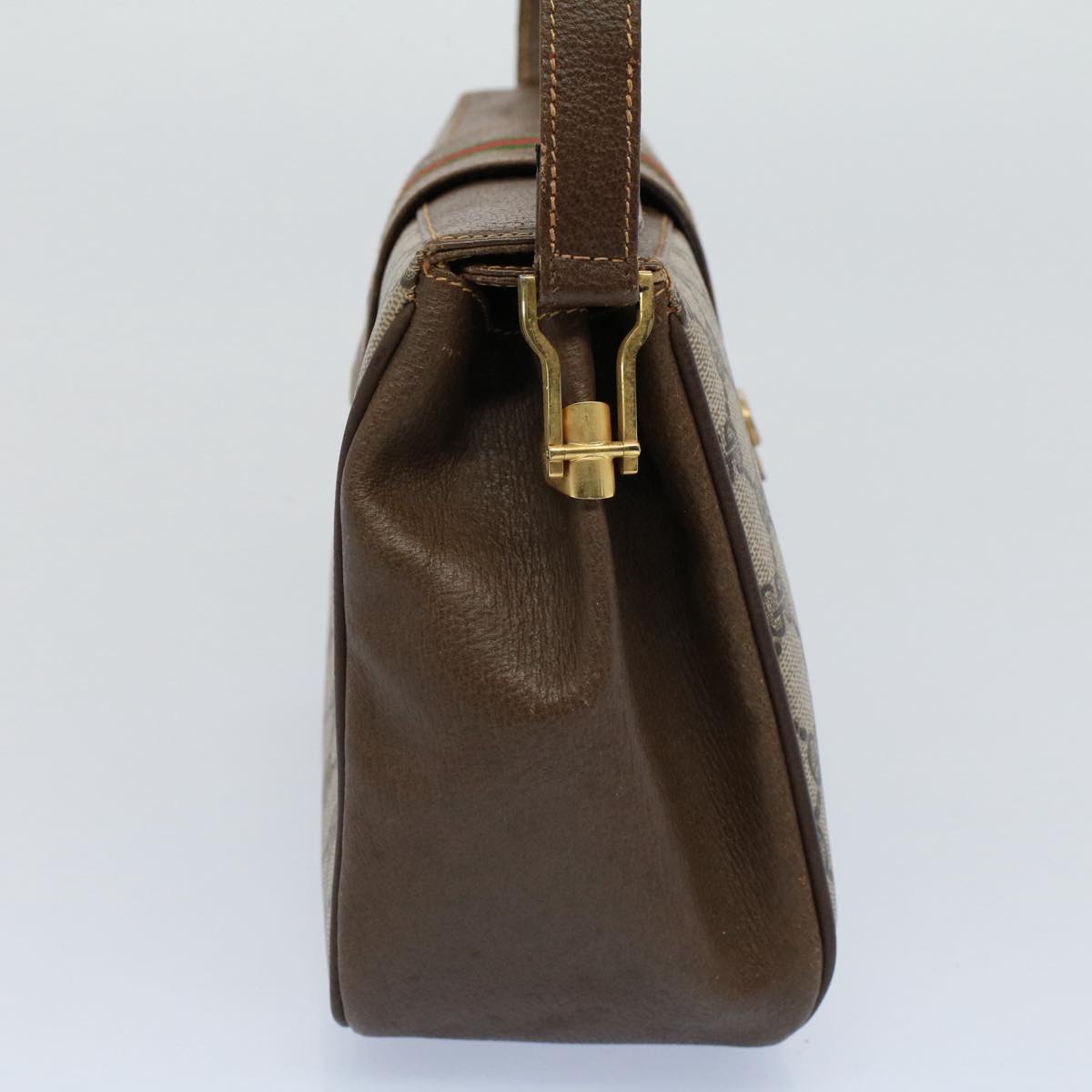 Luxury Gucci GG Canvas Web Sherry Line Shoulder Bag Beige Red 116 02 076  54737