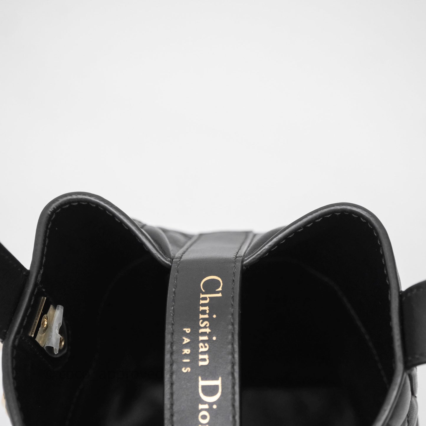 Christian Dior Small Toujours Vertical Tote Bag Black Macrocannage Calfskin Gold Hardware