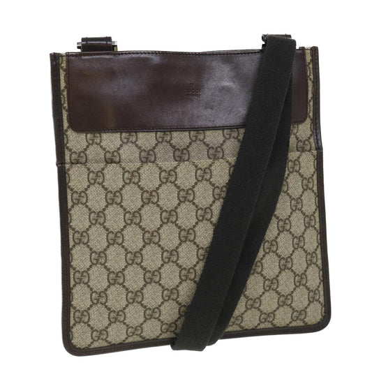 Luxury Gucci GG Canvas Shoulder Bag PVC Leather Beige 27639  54754