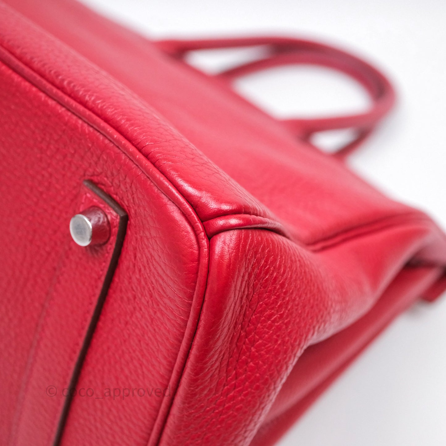 Hermes Birkin 35 Rouge Casaque Clemence Palladium Hardware