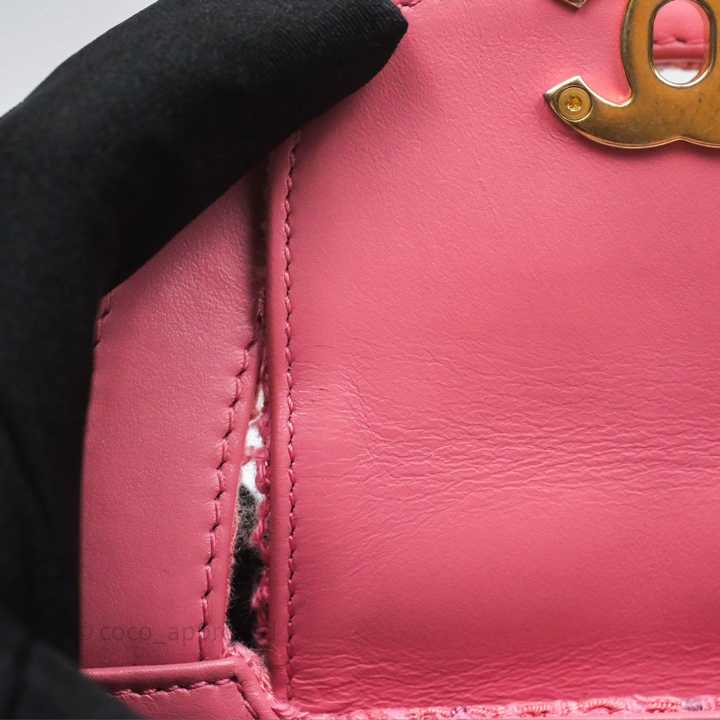 Chanel Kelly Bag Pink Tweed Aged Gold Hardware